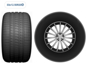 33x12.50R20 tire size